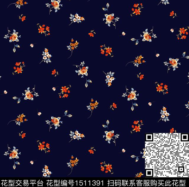 花卉春夏华亿平台小碎花数码印花华亿平台下载（图片编号: 1511391） - 瓦栏（Walan）