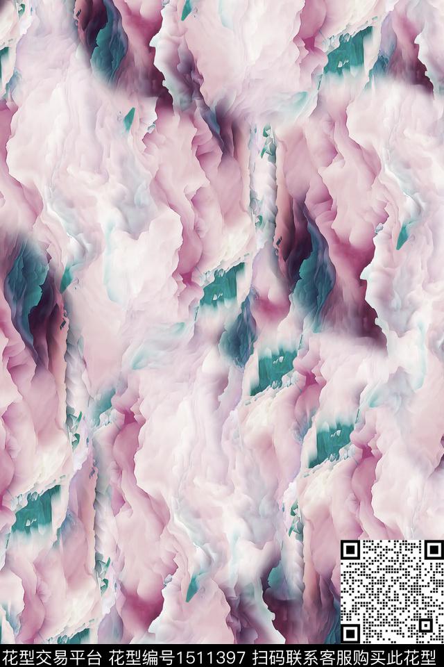 肌理简约抽象数码印花华亿平台下载（图片编号: 1511397） - 瓦栏（Walan）