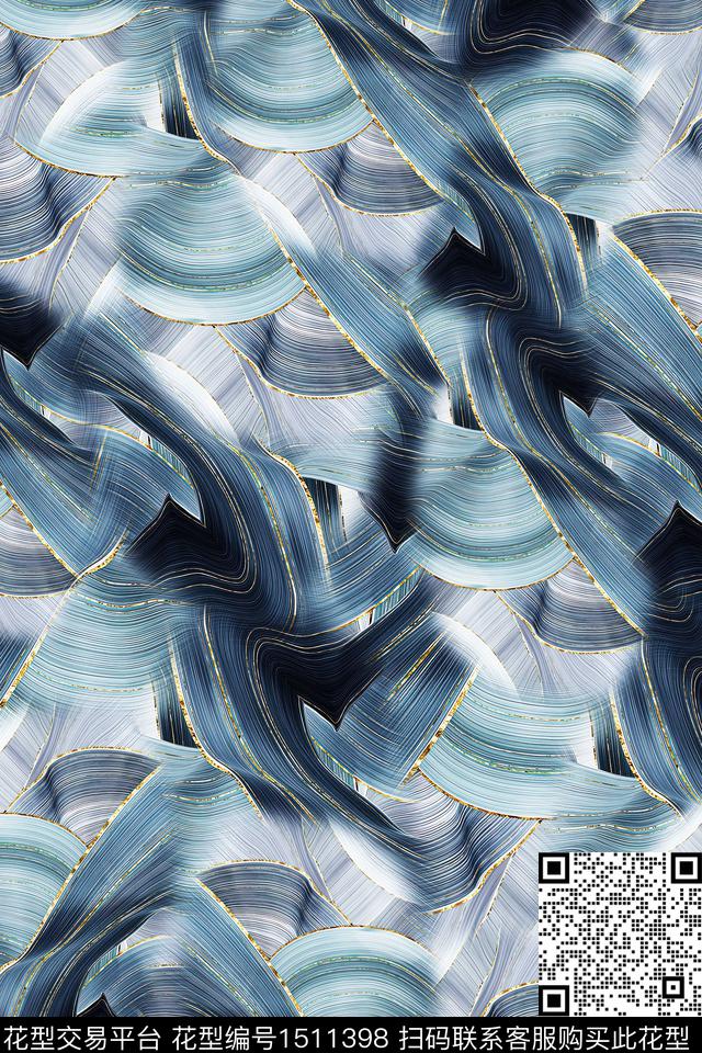肌理简约抽象数码印花华亿平台下载（图片编号: 1511398） - 瓦栏（Walan）