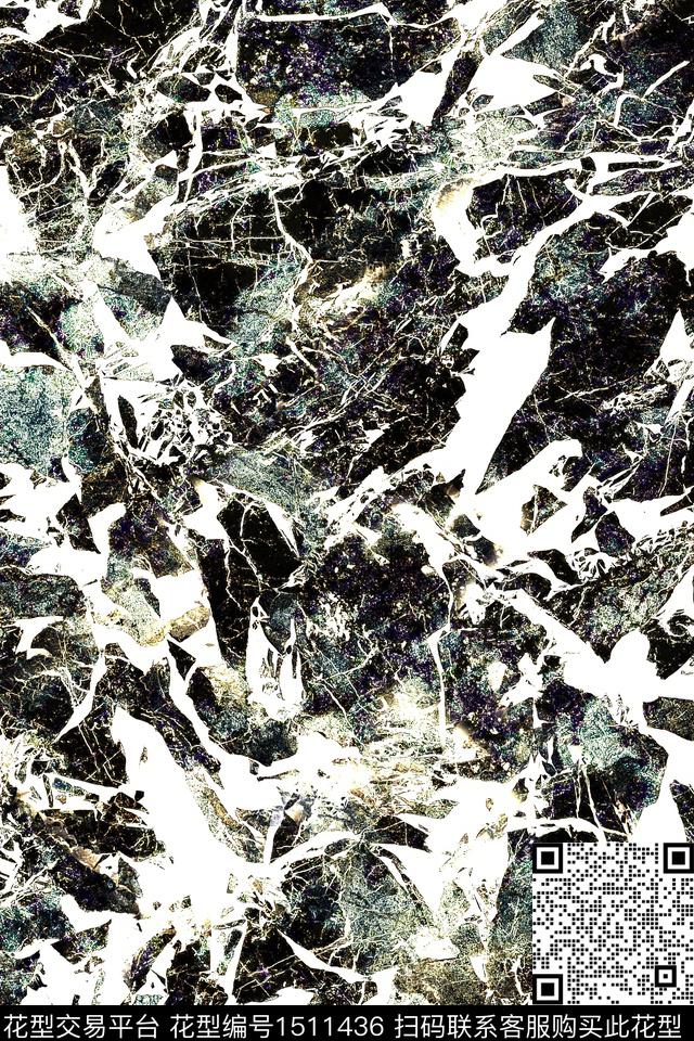 肌理男装抽象数码印花华亿平台下载（图片编号: 1511436） - 瓦栏（Walan）