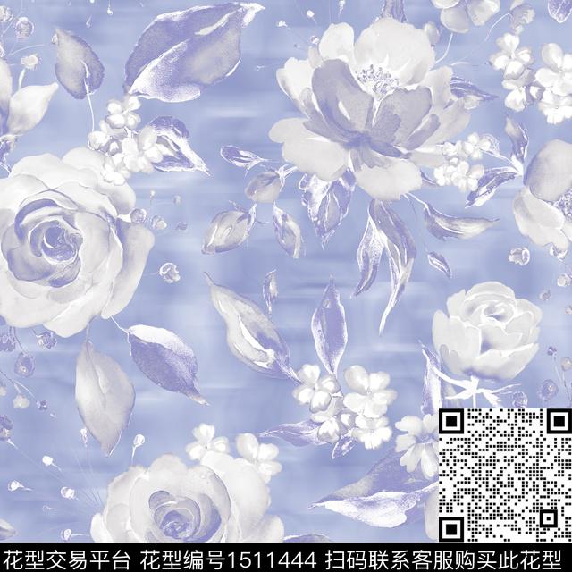 数码华亿平台女装花卉数码印花华亿平台下载（图片编号: 1511444） - 瓦栏（Walan）