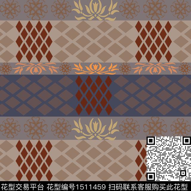 民族风男装费尔岛传统印花华亿平台下载（图片编号: 1511459） - 瓦栏（Walan）