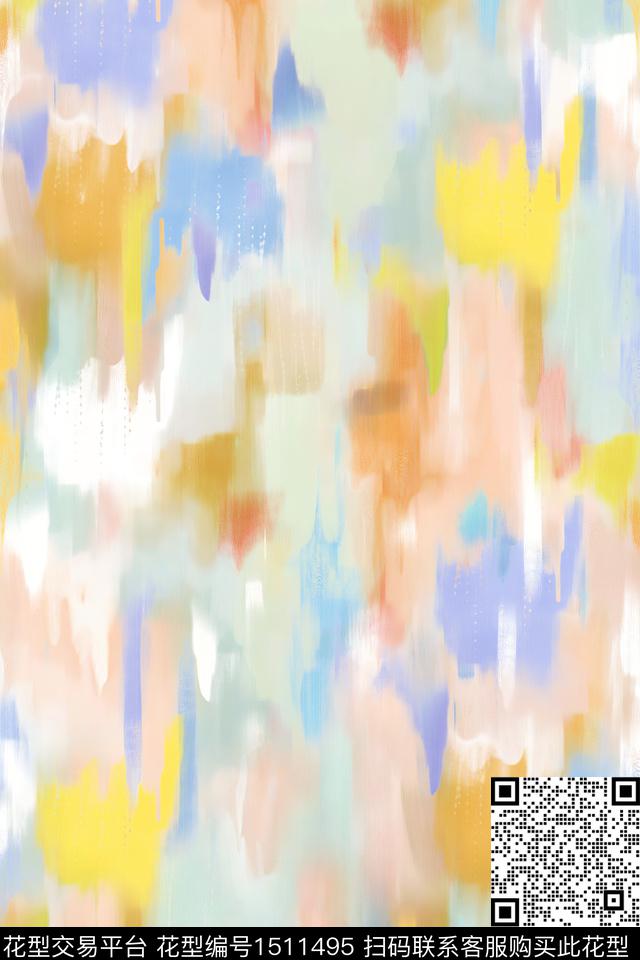 肌理抽象小清新数码印花华亿平台下载（图片编号: 1511495） - 瓦栏（Walan）