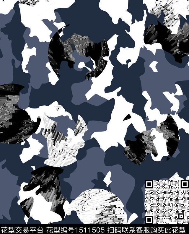 字母几何格子数码印花华亿平台下载（图片编号: 1511505） - 瓦栏（Walan）