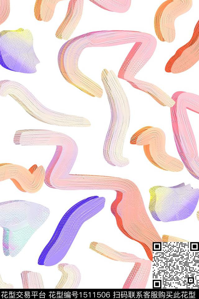 几何肌理大牌风数码印花华亿平台下载（图片编号: 1511506） - 瓦栏（Walan）