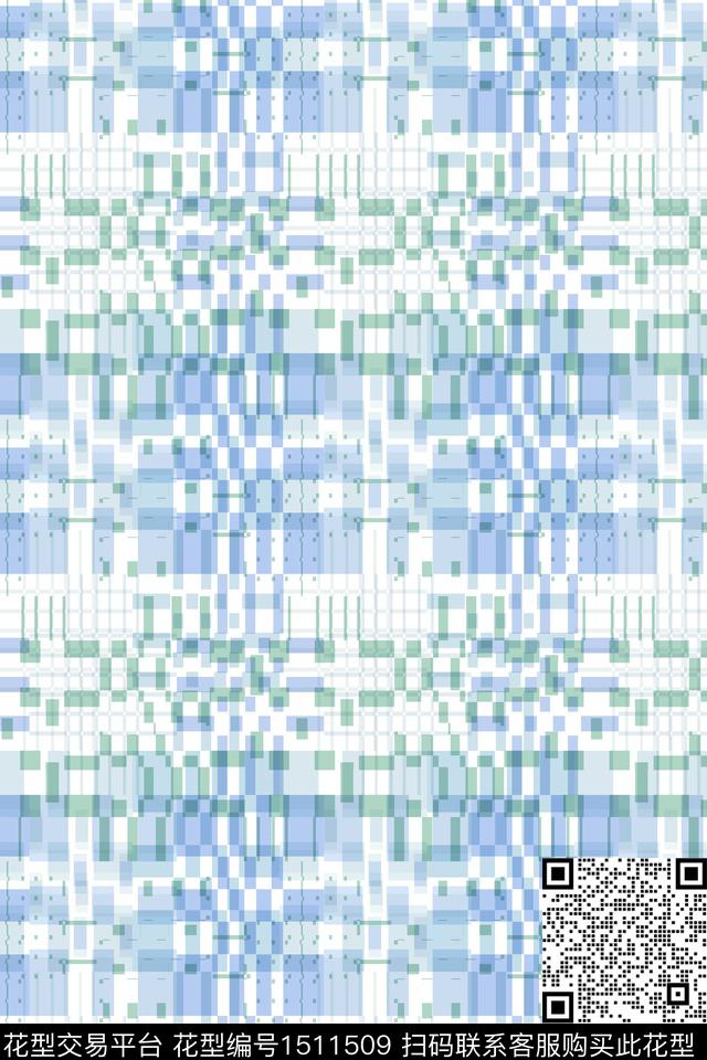 几何格子肌理数码印花华亿平台下载（图片编号: 1511509） - 瓦栏（Walan）