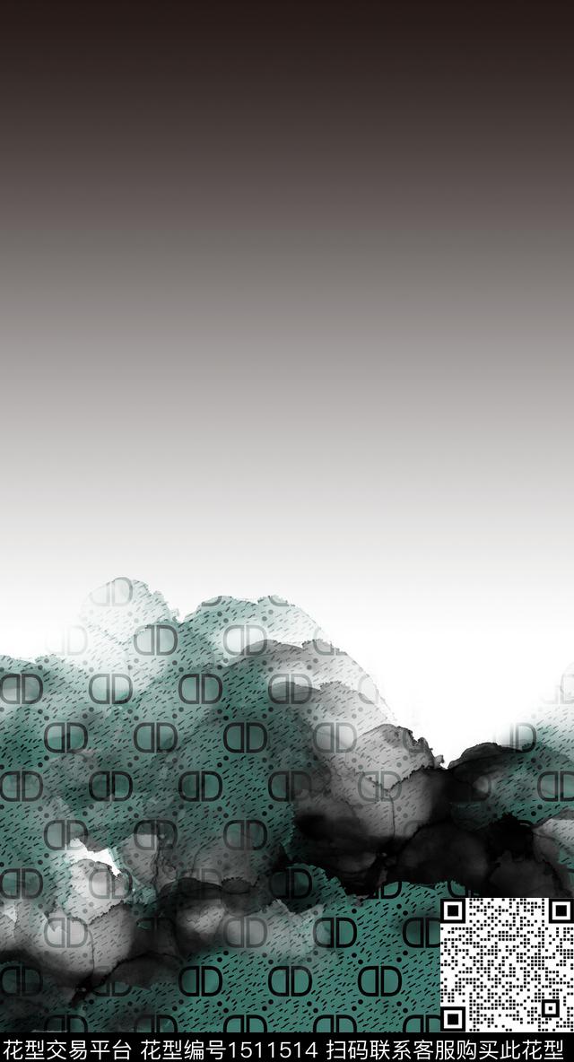 字母几何格子数码印花华亿平台下载（图片编号: 1511514） - 瓦栏（Walan）