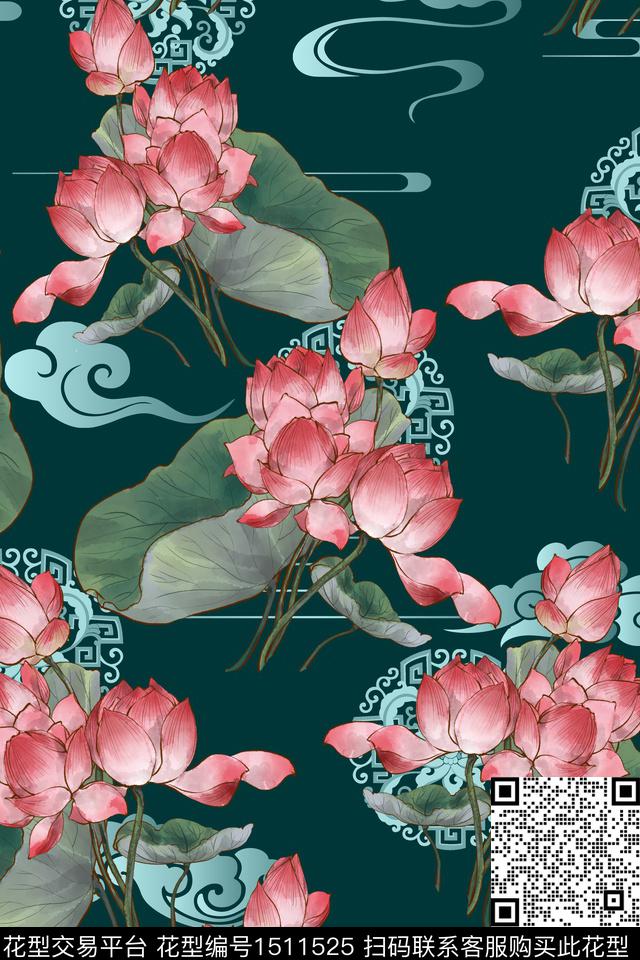 女装花卉大牌风数码印花华亿平台下载（图片编号: 1511525） - 瓦栏（Walan）