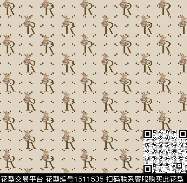 字母几何大牌风数码印花华亿平台下载（图片编号: 1511535） - 瓦栏（Walan）