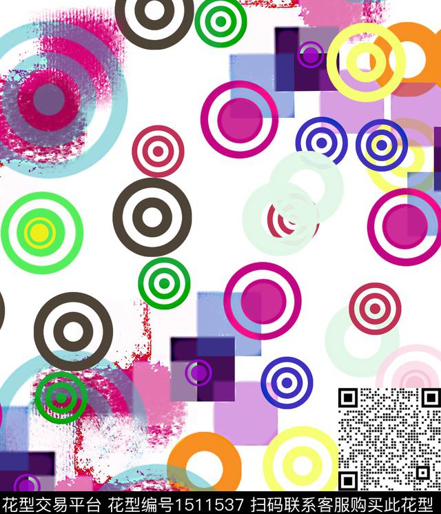 几何格子抽象数码印花华亿平台下载（图片编号: 1511537） - 瓦栏（Walan）