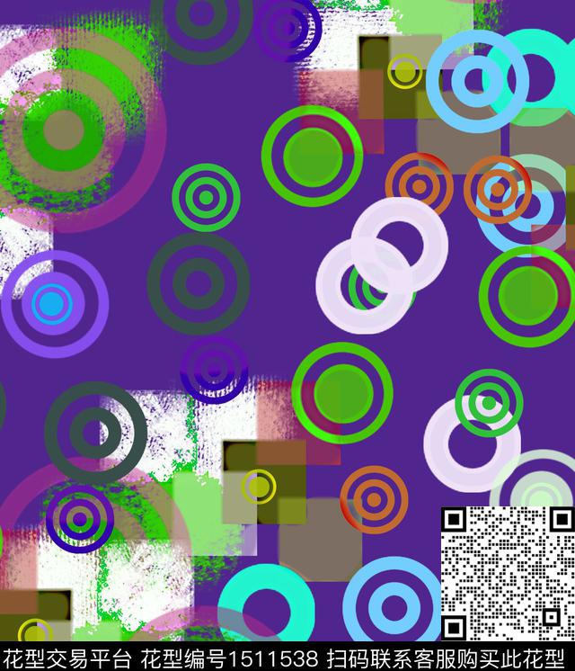 几何格子抽象数码印花华亿平台下载（图片编号: 1511538） - 瓦栏（Walan）