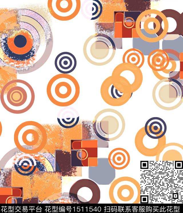 几何格子抽象数码印花华亿平台下载（图片编号: 1511540） - 瓦栏（Walan）