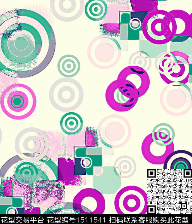 几何格子抽象数码印花华亿平台下载（图片编号: 1511541） - 瓦栏（Walan）