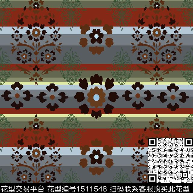 民族风男装费尔岛传统印花华亿平台下载（图片编号: 1511548） - 瓦栏（Walan）