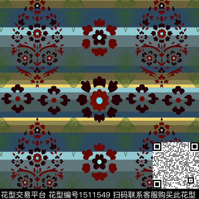 民族风男装费尔岛传统印花华亿平台下载（图片编号: 1511549） - 瓦栏（Walan）