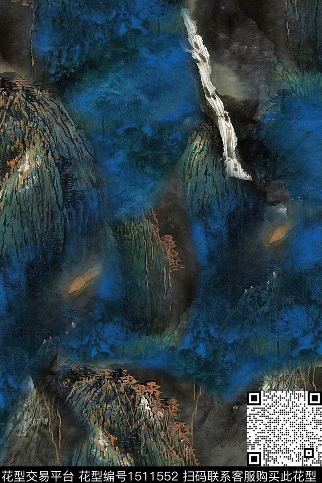 肌理简约抽象数码印花华亿平台下载（图片编号: 1511552） - 瓦栏（Walan）