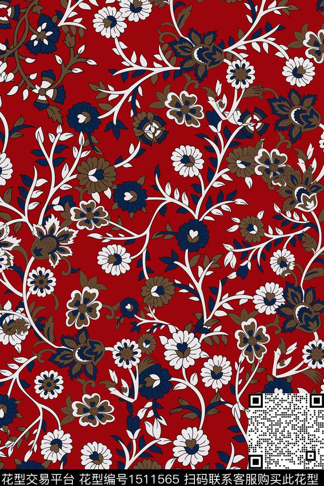民族花纹中老年花纹小碎花传统印花华亿平台下载（图片编号: 1511565） - 瓦栏（Walan）