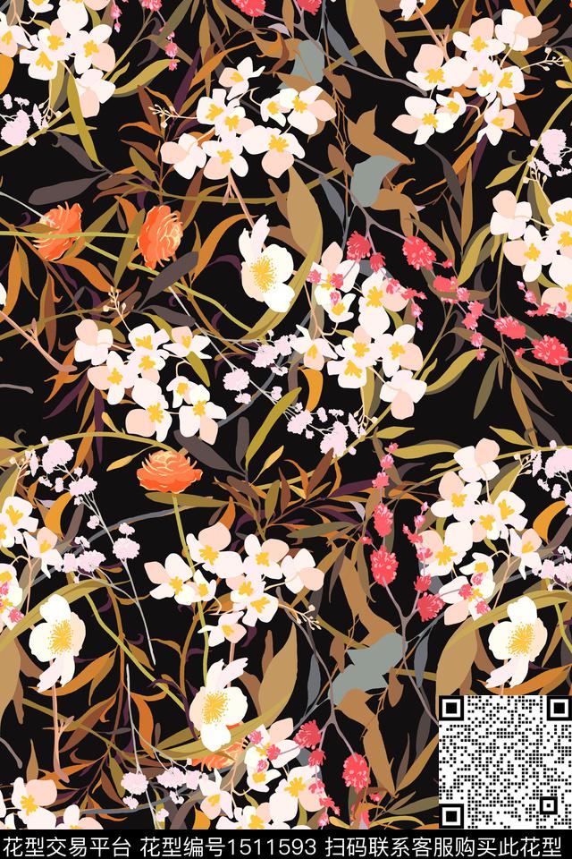 女装花卉小碎花数码印花华亿平台下载（图片编号: 1511593） - 瓦栏（Walan）