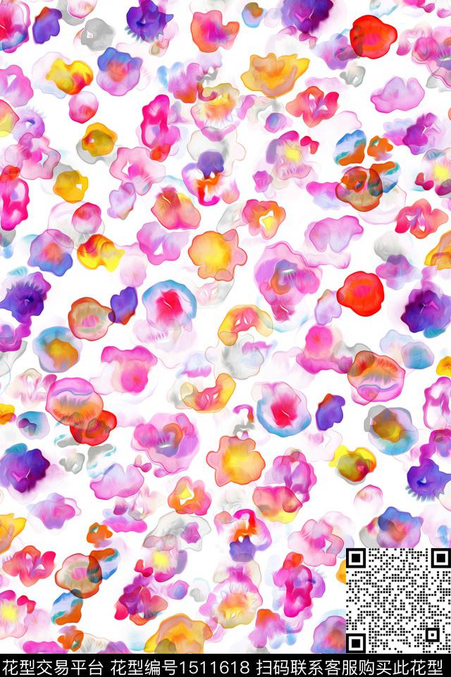 肌理大牌风抽象数码印花华亿平台下载（图片编号: 1511618） - 瓦栏（Walan）