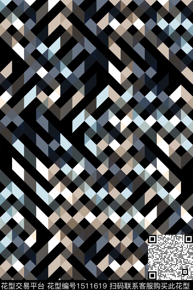 肌理男装大牌风数码印花华亿平台下载（图片编号: 1511619） - 瓦栏（Walan）