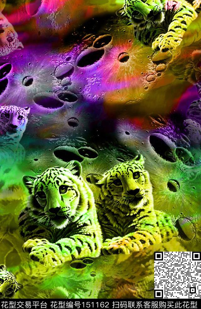 动物豹子猎豹数码印花华亿平台下载（图片编号: 151162） - 瓦栏（Walan）