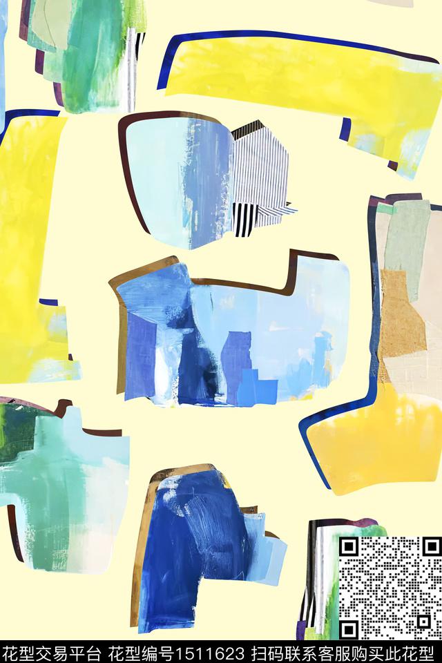 几何肌理大牌风数码印花华亿平台下载（图片编号: 1511623） - 瓦栏（Walan）