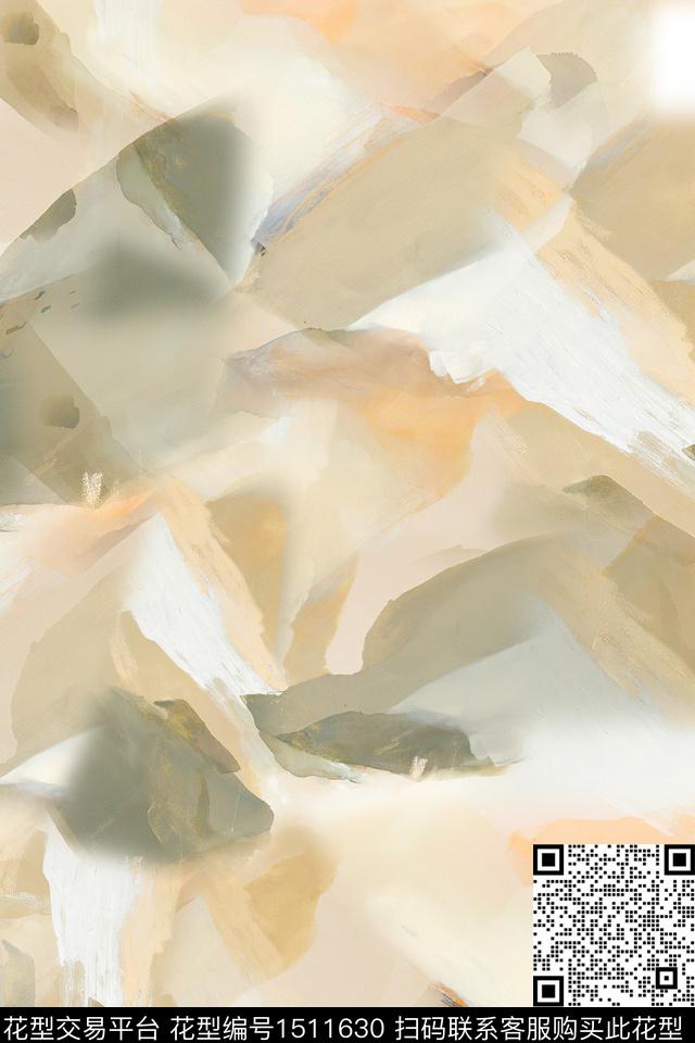 抽象小清新真丝数码印花华亿平台下载（图片编号: 1511630） - 瓦栏（Walan）