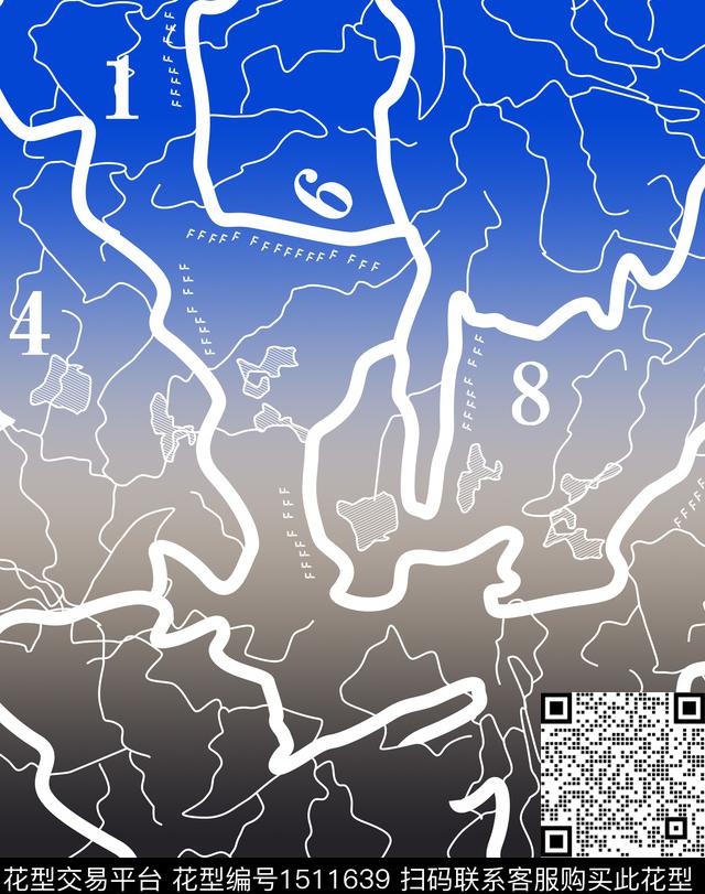 字母抽象男装满版花传统印花华亿平台下载（图片编号: 1511639） - 瓦栏（Walan）