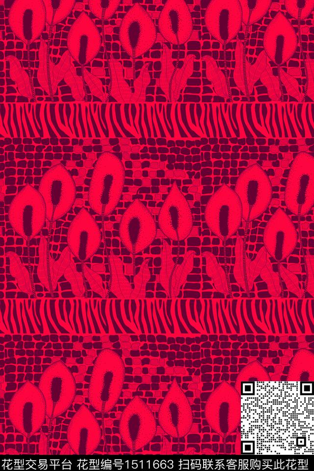 线条文艺简欧数码印花华亿平台下载（图片编号: 1511663） - 瓦栏（Walan）