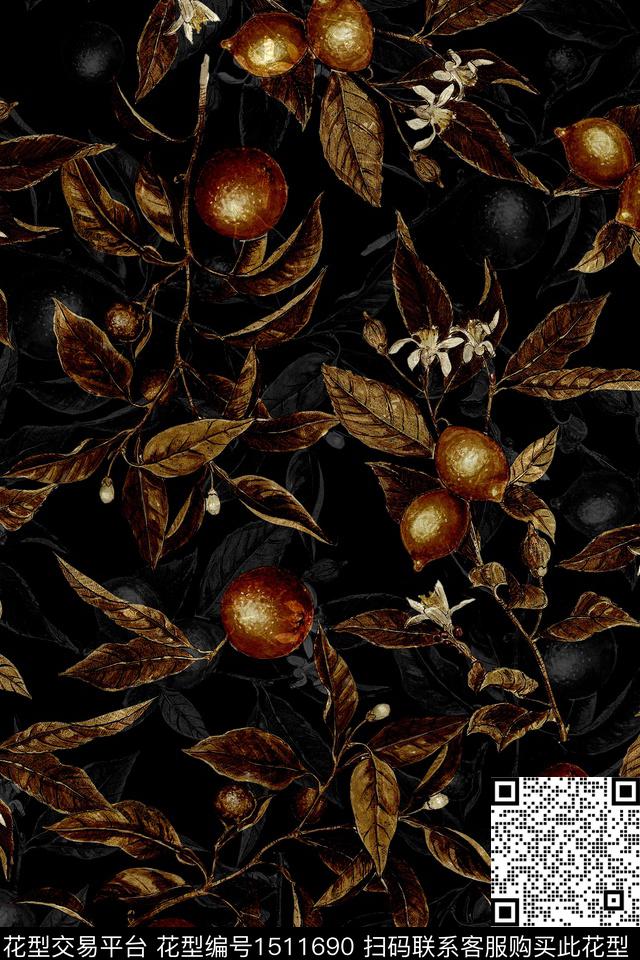 绿植树叶水果男装数码印花华亿平台下载（图片编号: 1511690） - 瓦栏（Walan）