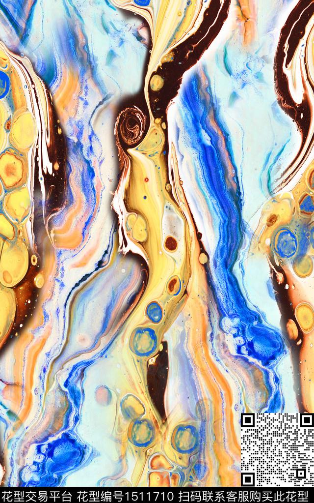 数码华亿平台女装抽象数码印花华亿平台下载（图片编号: 1511710） - 瓦栏（Walan）