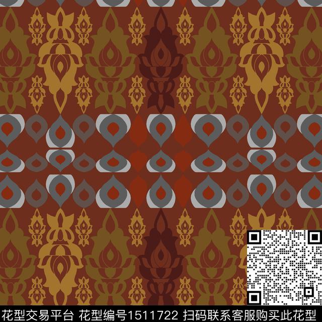 民族风男装费尔岛传统印花华亿平台下载（图片编号: 1511722） - 瓦栏（Walan）