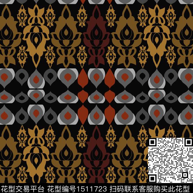 民族风男装费尔岛传统印花华亿平台下载（图片编号: 1511723） - 瓦栏（Walan）