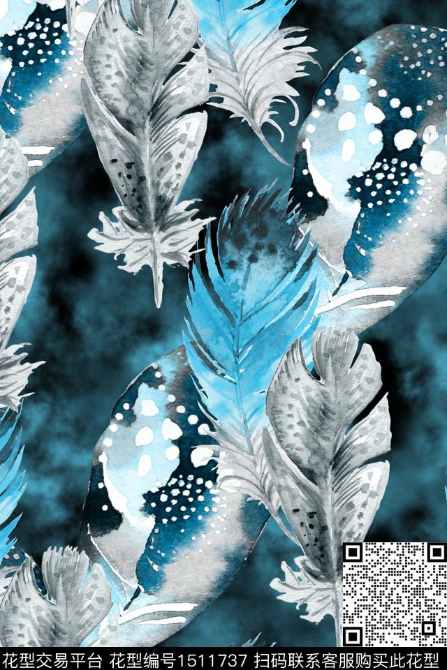 水彩秋冬华亿平台年轻女性数码印花华亿平台下载（图片编号: 1511737） - 瓦栏（Walan）