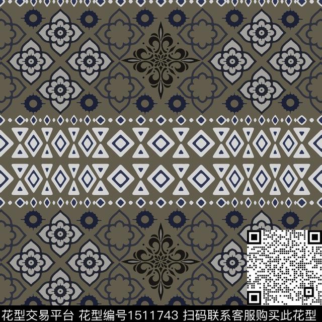 民族风男装费尔岛传统印花华亿平台下载（图片编号: 1511743） - 瓦栏（Walan）