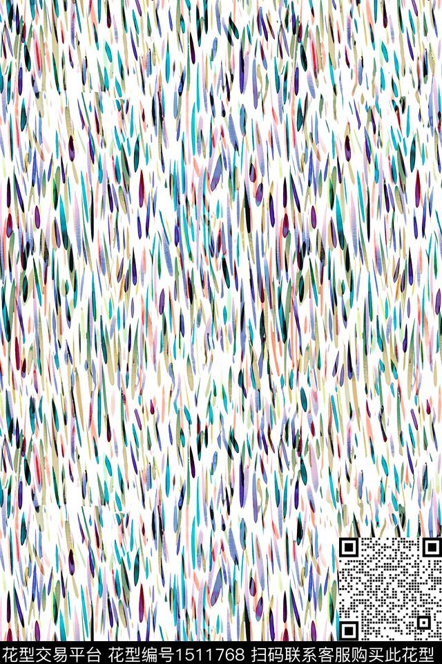 抽象小清新真丝数码印花华亿平台下载（图片编号: 1511768） - 瓦栏（Walan）