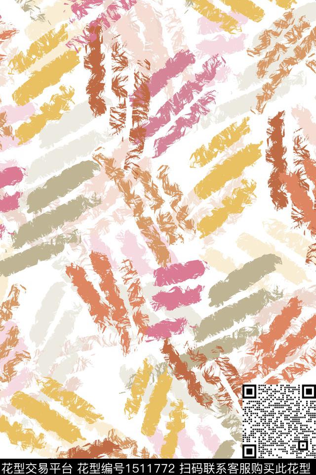 几何抽象小清新数码印花华亿平台下载（图片编号: 1511772） - 瓦栏（Walan）