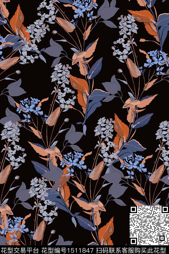 女装花卉小碎花数码印花华亿平台下载（图片编号: 1511847） - 瓦栏（Walan）