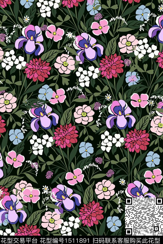 女装花卉小碎花数码印花华亿平台下载（图片编号: 1511891） - 瓦栏（Walan）