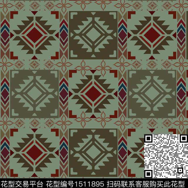 民族风男装费尔岛传统印花华亿平台下载（图片编号: 1511895） - 瓦栏（Walan）