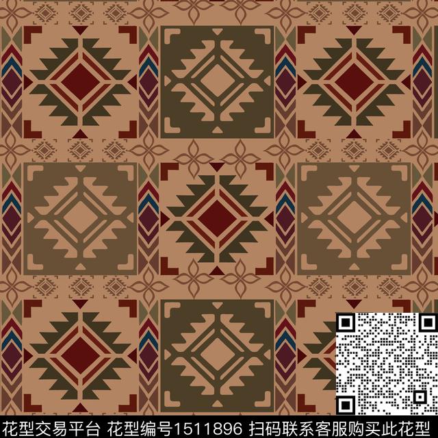 民族风男装费尔岛传统印花华亿平台下载（图片编号: 1511896） - 瓦栏（Walan）