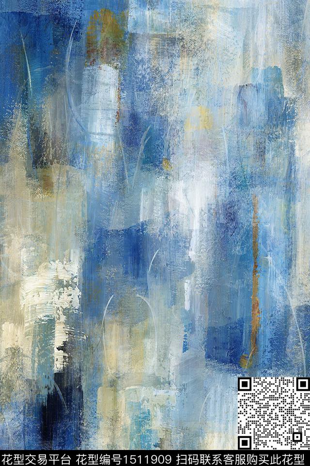 肌理大牌风抽象数码印花华亿平台下载（图片编号: 1511909） - 瓦栏（Walan）