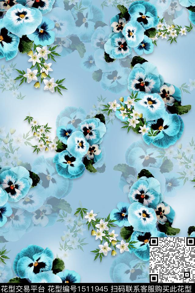 旗袍大牌风大花数码印花华亿平台下载（图片编号: 1511945） - 瓦栏（Walan）