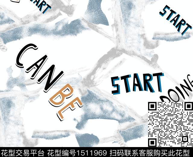 涂鸦字母炫彩数码印花华亿平台下载（图片编号: 1511969） - 瓦栏（Walan）