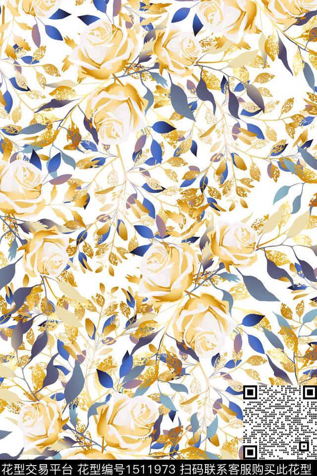 女装花卉小碎花数码印花华亿平台下载（图片编号: 1511973） - 瓦栏（Walan）