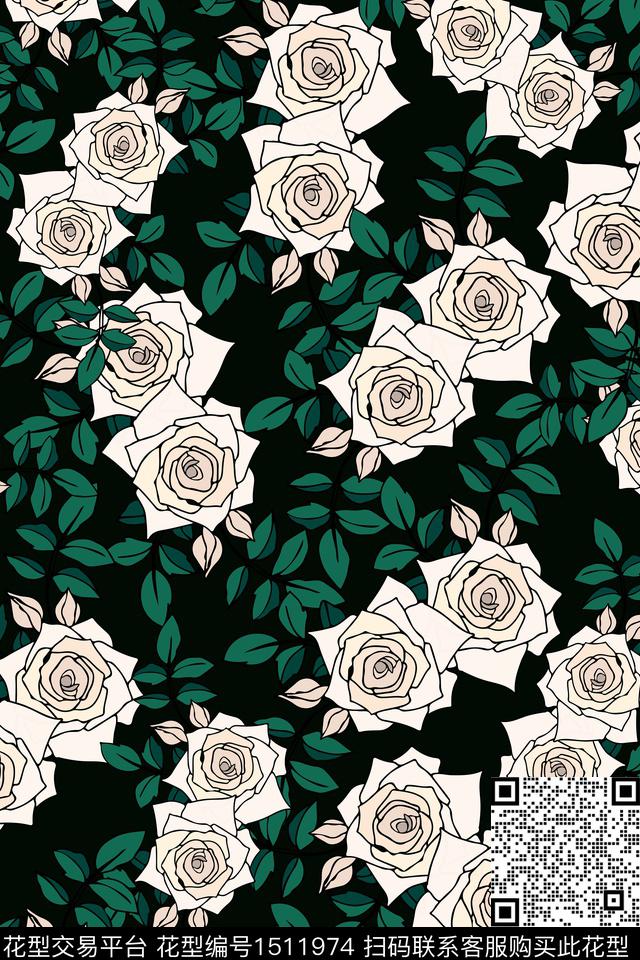 女装花卉小碎花数码印花华亿平台下载（图片编号: 1511974） - 瓦栏（Walan）