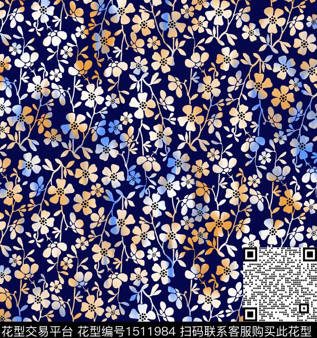 花卉春夏华亿平台小碎花数码印花华亿平台下载（图片编号: 1511984） - 瓦栏（Walan）