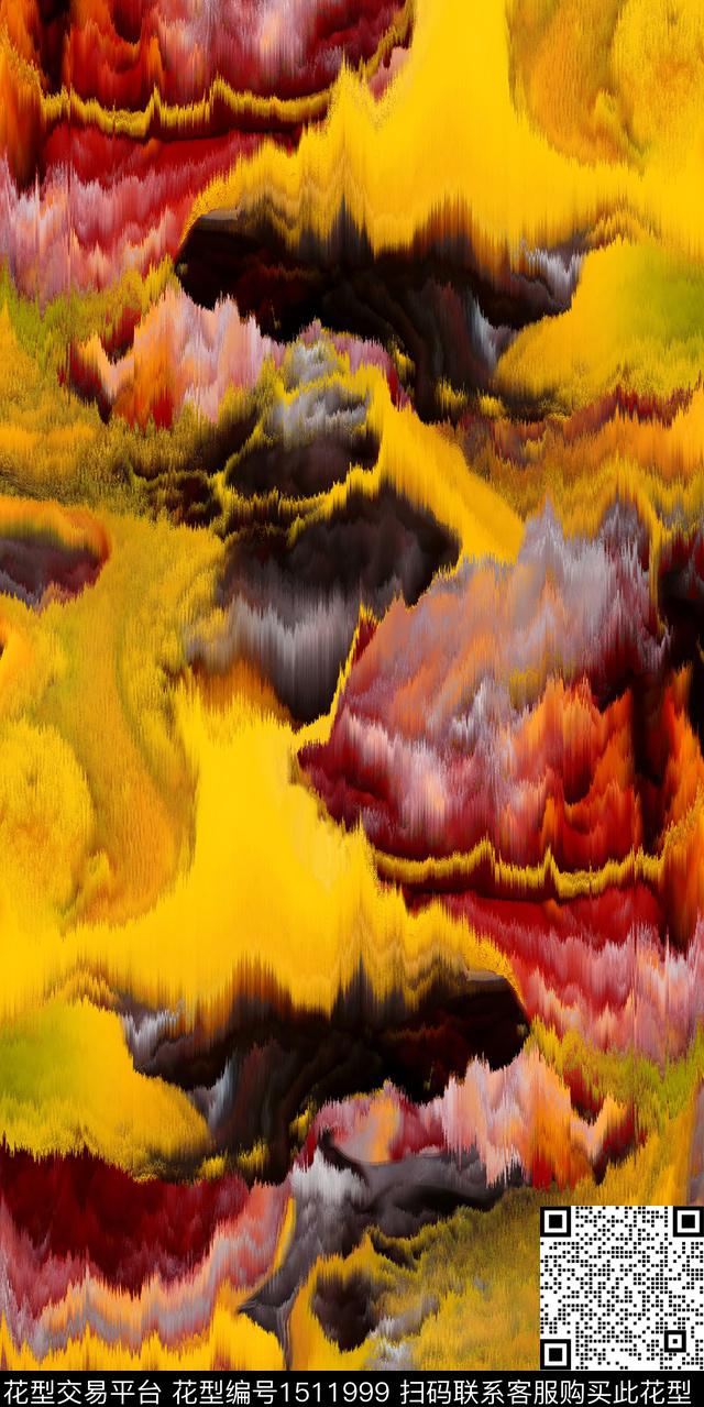 肌理抽象抽象女装数码印花华亿平台下载（图片编号: 1511999） - 瓦栏（Walan）