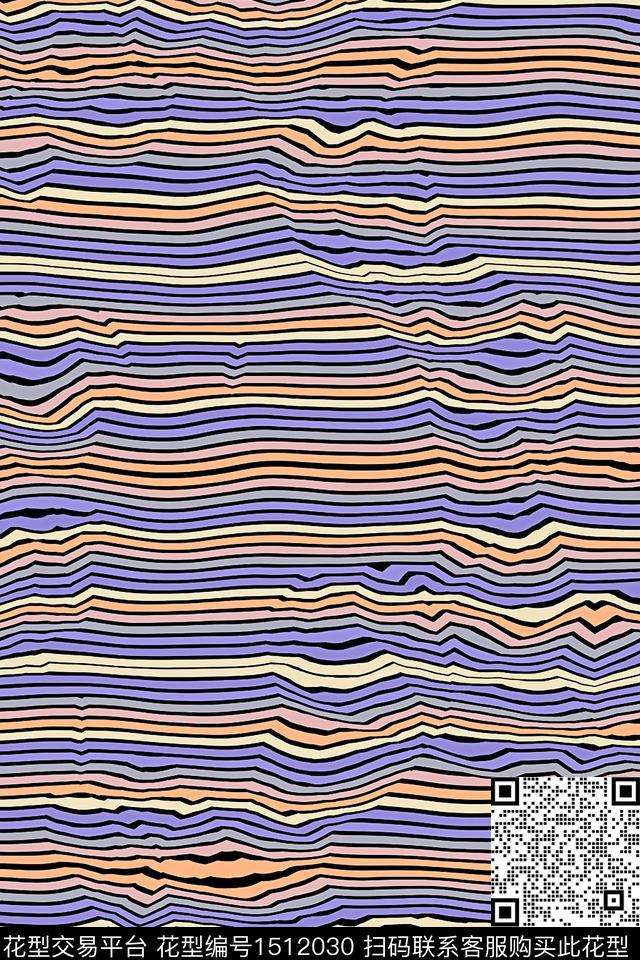 线条条纹年轻女性数码印花华亿平台下载（图片编号: 1512030） - 瓦栏（Walan）