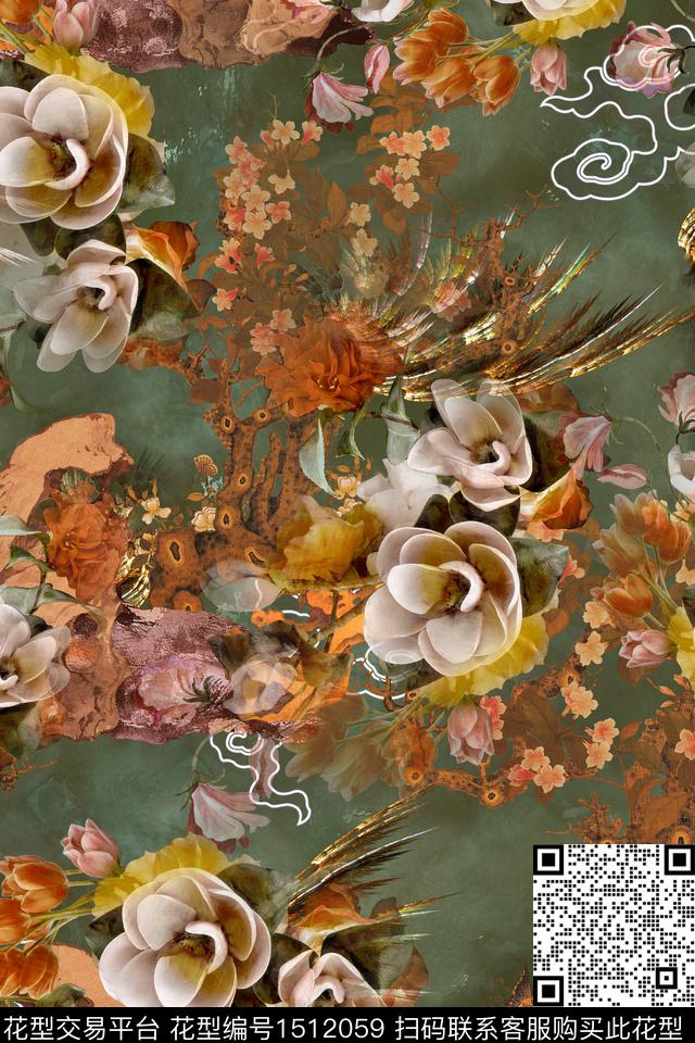 数码华亿平台女装中国风数码印花华亿平台下载（图片编号: 1512059） - 瓦栏（Walan）